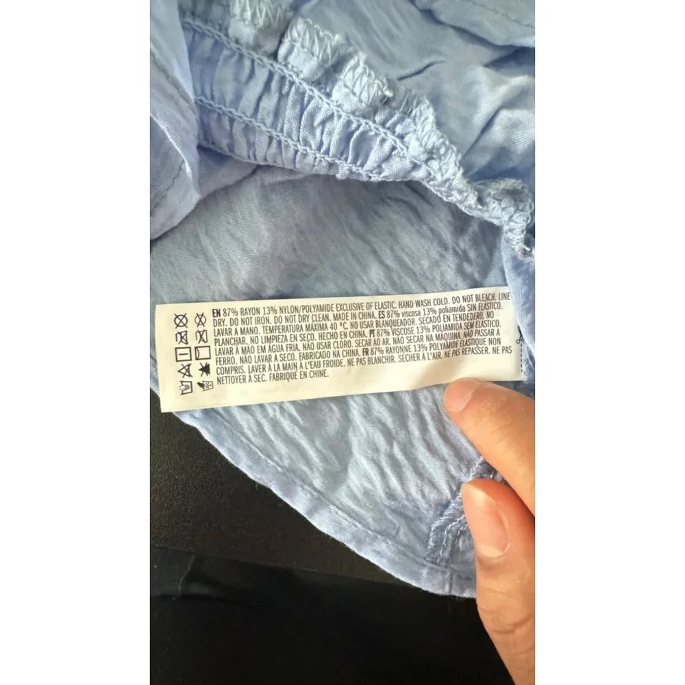 🟣 Forever 21 Womens Blue Puffy Blouse Long Sleeve Size 1X - Picture 3 of 6